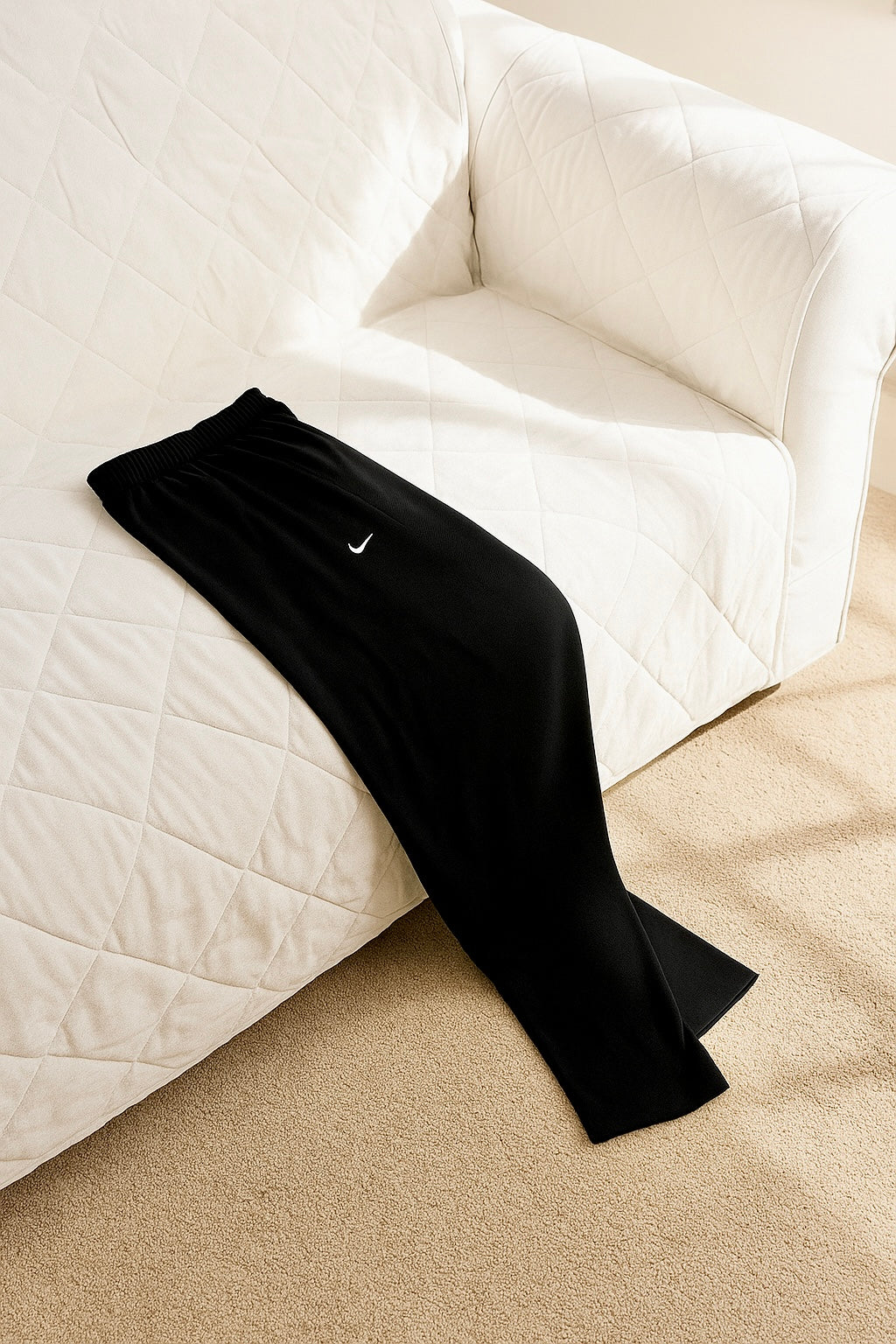 Black premium micro relaxed fit trouser